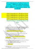 ATI Comprehensive Predictor Exam (14  Versions)- 2000QA|Verified document to secure high score QUESTION /ANSWERS  100% CORRECT| Latest2020 GUIDER TO  A+GRADE