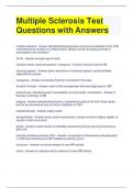 Multiple Sclerosis Test Questions with Answers