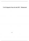 Civil Litigation Notes for the BTC - Distinction!   