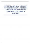 AANP FNP certification / 2024 AANP FNP CERTIFICATION LATEST 2024 – 2025 WITH 200+ REAL EXAM QUESTIONS AND CORRECT ANSWERS