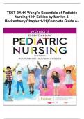 TEST BANK Wong's Essentials of Pediatric Nursing 11th Edition by Marilyn J. Hockenberry - All Chapter (1-31)|Complete Guide A+