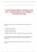 CNA HEADMASTERS EXAM PRACTICE  SET 1 /180 QUESTIONS AND CORRECT  ANSWERS 2023/2024