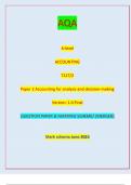  AQA A-level ACCOUNTING 7127/2 Paper 2 Accounting for analysis and decision-making Version: 1.0 Final *jun237127201* IB/G/Jun23/E13 7127/2     A-level ACCOUNTING Paper 2 Accounting for analysis and decision-making /QUESTION PAPER & MARKING SCHEME/ [MERGED