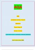 AQAGCSE COMBINED SCIENCE: TRILOGY 8464/P/2F Physics Paper 2F Version: 1.0 Final *JUN238464P2F01* IB/M/Jun23/E7 8464/P/2F  QUESTION PAPER & MARKING SCHEME/ [MERGED] Marl( scheme June 2023