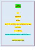 AQA GCSE SOCIOLOGY 8192/2 Paper 2 The Sociology of Crime and Deviance and Social  Stratification Version: 1.0 Final *JUN238192201* IB/G/Jun23/E5 8192/2 QUESTION PAPER & MARKING SCHEME/ [MERGED] Marl( scheme June 2023