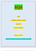 AQA GCSE COMBINED SCIENCE: TRILOGY 8464/C/1H Chemistry Paper 1H Version: 1.0 Final *JUN238464C1H01* IB/M/Jun23/E5 8464/C/1HQUESTION PAPER & MARKING SCHEME/ [MERGED] Marl( scheme June 2023