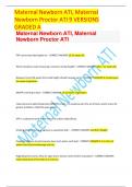 Maternal Newborn ATI, Maternal Newborn Proctor ATI 9 VERSIONS GRADED A