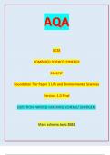 AQA GCSE COMBINED SCIENCE: SYNERGY 8465/1F Foundation Tier Paper 1 Life and Environmental Sciences Version: 1.0 Final G/LM/Jun23/E7 8465/1F (JUN2384651F01) GCSE COMBINED SCIENCE: SYNERGY Foundation Tier Paper 1 Life and Environmental Sciences QUESTION PAP