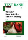 Test Bank For Williams’ Basic Nutrition and Diet Therapy 15th Edition Mclntosh 9780323377317 | All Chapters with Answers and Rationals