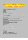 Exam Questions with 100% Correct Answers 2024 Certified Ophthalmic Assistant