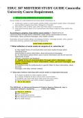 EDUC 307 MIDTERM STUDY GUIDE Concordia University Course Requirement.