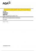 2023 AQA GCSE FRENCH 8658/SF Paper 2 Speaking Foundation Tier Mark scheme including Guidance for Role-plays June 2023 [VERIFIED]