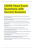 CAISS Head Exam Questions with Correct Answers