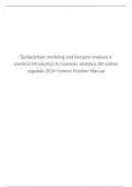 Spreadsheet modeling and decision analysis a practical introduction to business analytics 8th edition ragsdale 2024 Version Solution Manual