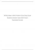 NR 603 Week 4 APEA Predictor Exam Study Guide Questions-Answers Latest 2024 Version Guaranteed Success