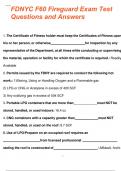 FDNYC F60 Fireguard Exam Test Questions and Answers