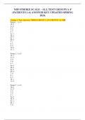 NIH STROKE SCALE – ALL TEST GROUPS A-F (PATIENTS 1-6) ANSWER KEY UPDATED SPRING 2024.