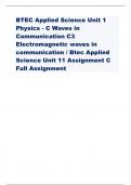 BTEC Applied Science Unit 1 Physics - C Waves in  Communication C3  Electromagnetic waves in  communication / Btec Applied  Science Unit 11 Assignment C  Full Assignment