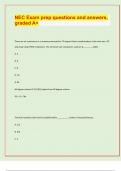 NEC Exam prep questions and answers,  graded A+ / APPROVED EXAM PREDICTION PAPER/ 