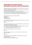 Hyperglycemic Hyperosmolar Nonketotic Syndrome NCLEX Questions