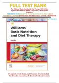 FULL TEST BANK For Williams' Basic Nutrition & Diet Therapy 16th Edition by Staci Nix McIntosh MS RD CD (Author) Latest Update Graded A+    