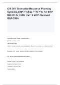 CIS 301 Enterprise Resource Planning Systems,ERP IT Chap 1~4/ 7/ 8/ 12/ ERP MIS Ch 8/ CRM/ OM 19 MRP~Revised Q&A 2024