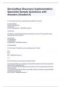 ServiceNow Discovery Implementation Specialist Sample Questions with Answers (Graded A)