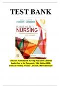  Test Bank Public Health Nursing: Population-Centered Health Care in the Community 10th Edition ISBN: 9780323611114 by Jeanette Lancaster, Marcia Stanhope