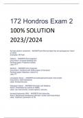 172 Hondros Exam 2 100% SOLUTION  2023//2024