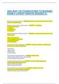 2023 NUR 155 FOUNDATIONS TO NURSING EXAM 2 LATEST UPDATE GRADED A+ What is the nursing process? - ANSWER-Systematic, rational method of planning and proving individualized care. What do you do in the nursing process? - ANSWER-1. Assessing 2. Nursing Diagn