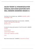 GALOIS THEORY 5e STEWART[SOLUTION MANUAL] 2024 EXAM QUESTIONS WITH WELL ANSWERS ANSWERED GRADED A+ 