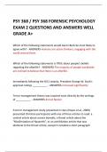 PSY 368 / PSY 368 FORENSIC PSYCHOLOGY EXAM 2 QUESTIONS AND ANSWERS WELL GRADE A+  