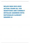 NCLEX NGN 2023-2025 ACTUAL EXAM ALL 450 QUESTIONS AND CORRECT DETAILED ANSWERS WITH RATIONALES ALREADY GRADED A+