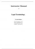 Instructor Manual For  Legal Terminology 7th Edition By Kent Kauffman, Gordon Brown(All Chapters, 100% Original Verified, A+ Grade)