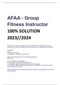 AFAA - Group  Fitness Instructor 100% SOLUTION  2023//2024