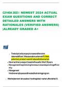 C214OA 2023 / NEWEST 2024 ACTUAL EXAM QUESTIONS AND CORRECT DETAILED ANSWERS WITH RATIONALES (VERIFIED ANSWERS) |ALREADY GRADED A+