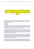   HURST REVIEW NCLEX-RN Readiness Exam 1 questions and answers latest top score.