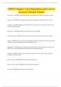 CHPN Chapter 3 test |Questions and Correct  answers| Already Passed