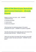 WGU-C790 Real Exam Questions  And Correct Answers - Already  Passed 