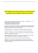 DCF Behavioral Observation and Screening questions and answers latest top score.