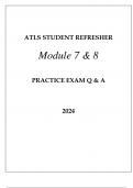 ATLS STUDENT REFRESHER MODULE 7 & 8 PRACTICE EXAM Q & A 2024