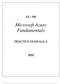 AZ - 900 MICROSOFT AZURE FUNDAMENTALS PRACTICE EXAM Q & A 2024.