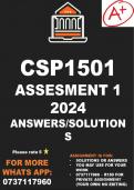 CSP1501 Assignment 1 2024 (Solutions)