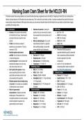 Nursing Exam Cram Sheet for the NCLEX-RN