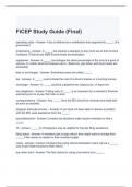 FiCEP Study Guide (Final) Questions and Answers