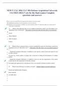 NEW!!! CLC 056| CLC 056 Defense Acquisition University CLC2023-2024 (7 sets for the final exams) Complete questions and answers Here is your test result.The dots represent the choices you have made. The highlighted questions are the questions you have mis