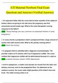 ATI Maternal Newborn Final Exam Questions and Answers (2024 / 2025) (Verified Answers)