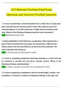 ATI Maternal Newborn Final Exam Questions and Answers (2024 / 2025) (Verified Answers)