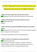 ATI RN Maternal Newborn Final Exam Questions and Answers (2024 / 2025) (Verified Answers)