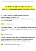 ATI RN Maternal Newborn Proctored Exam with NGN Questions and Answers (2024 / 2025) (Verified Answers)